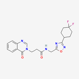 N-((3-(4,4-difluorocyclohexyl)-1,2,4-oxadiazol-5-yl)methyl)-3-(4-oxoquinazolin-3(4H)-yl)propanamide