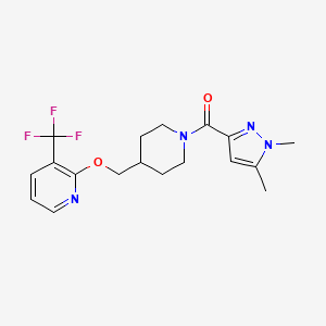 (1,5-Dimethylpyrazol-3-yl)-[4-[[3-(trifluoromethyl)pyridin-2-yl]oxymethyl]piperidin-1-yl]methanone