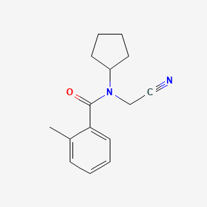 molecular formula C15H18N2O B2592340 N-(cyanomethyl)-N-cyclopentyl-2-methylbenzamide CAS No. 1267283-32-8