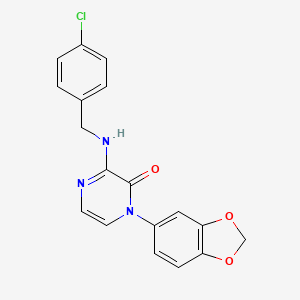 1-(1,3-benzodioxol-5-yl)-3-[(4-chlorobenzyl)amino]pyrazin-2(1H)-one