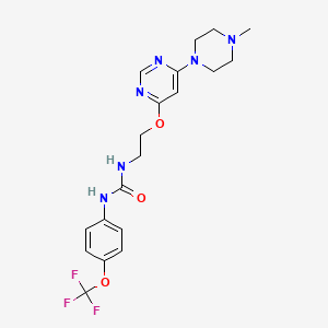 molecular formula C19H23F3N6O3 B2592351 1-(2-((6-(4-Methylpiperazin-1-yl)pyrimidin-4-yl)oxy)ethyl)-3-(4-(trifluoromethoxy)phenyl)urea CAS No. 1170585-90-6