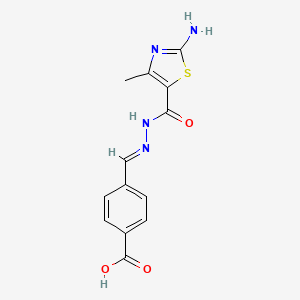 4-[(E)-[(2-amino-4-methyl-1,3-thiazole-5-carbonyl)hydrazinylidene]methyl]benzoic acid