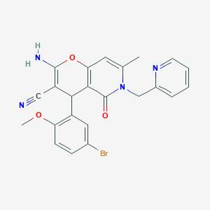 2-amino-4-(5-bromo-2-methoxyphenyl)-7-methyl-5-oxo-6-(pyridin-2-ylmethyl)-5,6-dihydro-4H-pyrano[3,2-c]pyridine-3-carbonitrile