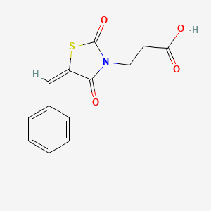 molecular formula C14H13NO4S B2592362 (E)-3-(5-(4-methylbenzylidene)-2,4-dioxothiazolidin-3-yl)propanoic acid CAS No. 306322-35-0