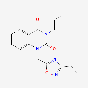 molecular formula C16H18N4O3 B2592373 1-((3-ethyl-1,2,4-oxadiazol-5-yl)methyl)-3-propylquinazoline-2,4(1H,3H)-dione CAS No. 2309800-85-7