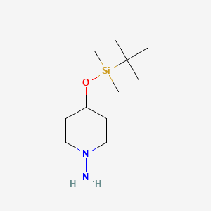molecular formula C11H26N2OSi B2592374 4-[(Tert-butyldimethylsilyl)oxy]piperidin-1-amine CAS No. 2171916-13-3