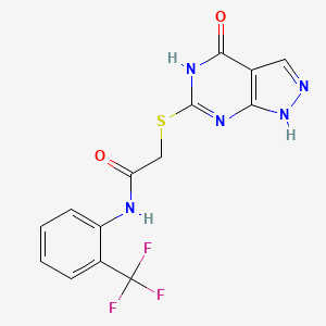 2-((4-oxo-4,5-dihydro-1H-pyrazolo[3,4-d]pyrimidin-6-yl)thio)-N-(2-(trifluoromethyl)phenyl)acetamide