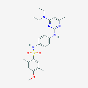 molecular formula C24H31N5O3S B2592402 N-(4-{[4-(diethylamino)-6-methylpyrimidin-2-yl]amino}phenyl)-4-methoxy-2,5-dimethylbenzene-1-sulfonamide CAS No. 923192-42-1