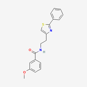 molecular formula C19H18N2O2S B2592404 3-methoxy-N-[2-(2-phenyl-1,3-thiazol-4-yl)ethyl]benzamide 