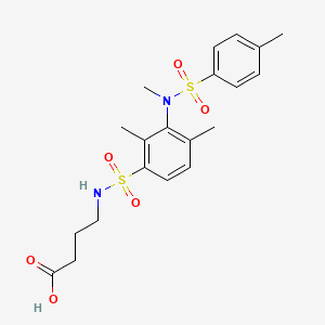 molecular formula C20H26N2O6S2 B2592422 4-(3-(N,4-dimethylphenylsulfonamido)-2,4-dimethylphenylsulfonamido)butanoic acid CAS No. 899731-75-0