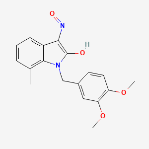 molecular formula C18H18N2O4 B2592423 (Z)-1-(3,4-dimethoxybenzyl)-3-(hydroxyimino)-7-methylindolin-2-one CAS No. 867136-30-9