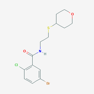 5-bromo-2-chloro-N-(2-((tetrahydro-2H-pyran-4-yl)thio)ethyl)benzamide
