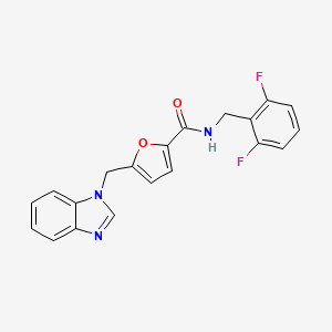 molecular formula C20H15F2N3O2 B2592435 5-((1H-benzo[d]imidazol-1-yl)methyl)-N-(2,6-difluorobenzyl)furan-2-carboxamide CAS No. 1171458-97-1