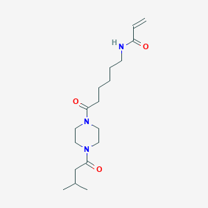 molecular formula C18H31N3O3 B2592436 N-{6-[4-(3-methylbutanoyl)piperazin-1-yl]-6-oxohexyl}prop-2-enamide CAS No. 2094417-34-0