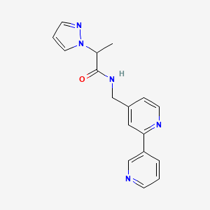 molecular formula C17H17N5O B2592438 N-({[2,3'-bipyridine]-4-yl}methyl)-2-(1H-pyrazol-1-yl)propanamide CAS No. 1903070-86-9