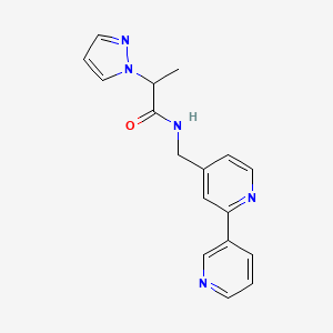 molecular formula C17H17N5O B2592438 N-([2,3'-bipyridin]-4-ylmethyl)-2-(1H-pyrazol-1-yl)propanamide CAS No. 1903070-86-9