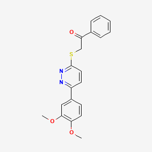 molecular formula C20H18N2O3S B2592441 2-[6-(3,4-Dimethoxyphenyl)pyridazin-3-yl]sulfanyl-1-phenylethanone CAS No. 872688-83-0