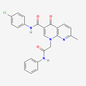 molecular formula C24H19ClN4O3 B2592443 N-(4-chlorophenyl)-7-methyl-4-oxo-1-(2-oxo-2-(phenylamino)ethyl)-1,4-dihydro-1,8-naphthyridine-3-carboxamide CAS No. 1251672-60-2