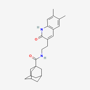 molecular formula C24H30N2O2 B2592454 N-[2-(6,7-dimethyl-2-oxo-1,2-dihydroquinolin-3-yl)ethyl]adamantane-1-carboxamide CAS No. 851403-16-2