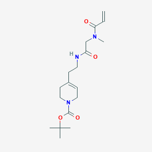molecular formula C18H29N3O4 B2592464 Tert-butyl 4-[2-[[2-[methyl(prop-2-enoyl)amino]acetyl]amino]ethyl]-3,6-dihydro-2H-pyridine-1-carboxylate CAS No. 2361762-91-4