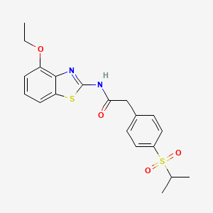 molecular formula C20H22N2O4S2 B2592475 N-(4-ethoxybenzo[d]thiazol-2-yl)-2-(4-(isopropylsulfonyl)phenyl)acetamide CAS No. 955536-84-2