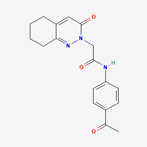 molecular formula C18H19N3O3 B2592483 N-(4-acetylphenyl)-2-(3-oxo-2,3,5,6,7,8-hexahydrocinnolin-2-yl)acetamide CAS No. 933028-06-9