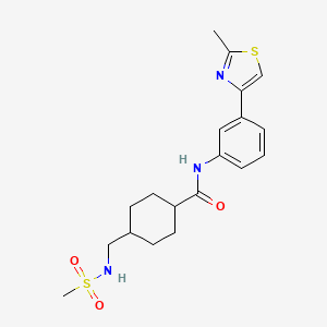 B2592487 4-(methylsulfonamidomethyl)-N-(3-(2-methylthiazol-4-yl)phenyl)cyclohexanecarboxamide CAS No. 1251578-33-2