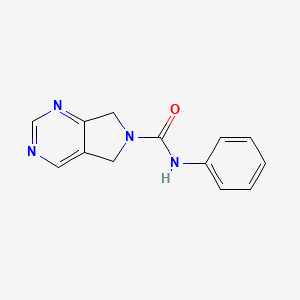 molecular formula C13H12N4O B2592493 N-phenyl-5H,6H,7H-pyrrolo[3,4-d]pyrimidine-6-carboxamide CAS No. 1705040-50-1
