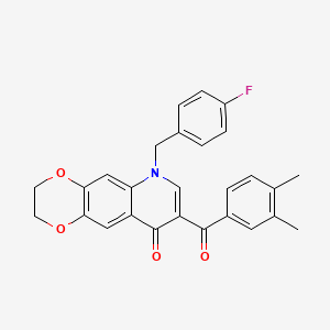 8-(3,4-dimethylbenzoyl)-6-[(4-fluorophenyl)methyl]-2H,3H,6H,9H-[1,4]dioxino[2,3-g]quinolin-9-one