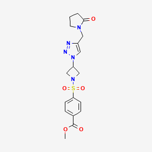 methyl 4-((3-(4-((2-oxopyrrolidin-1-yl)methyl)-1H-1,2,3-triazol-1-yl)azetidin-1-yl)sulfonyl)benzoate