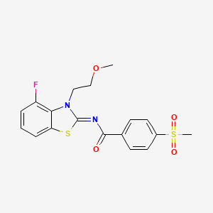 (Z)-N-(4-fluoro-3-(2-methoxyethyl)benzo[d]thiazol-2(3H)-ylidene)-4-(methylsulfonyl)benzamide
