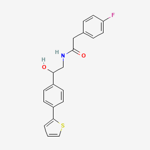 2-(4-Fluorophenyl)-N-[2-hydroxy-2-(4-thiophen-2-ylphenyl)ethyl]acetamide