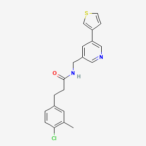 3-(4-chloro-3-methylphenyl)-N-((5-(thiophen-3-yl)pyridin-3-yl)methyl)propanamide