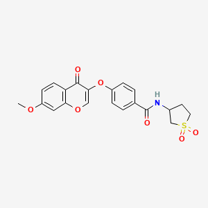 molecular formula C21H19NO7S B2592531 N-(1,1-dioxidotetrahydrothiophen-3-yl)-4-((7-methoxy-4-oxo-4H-chromen-3-yl)oxy)benzamide CAS No. 951990-59-3