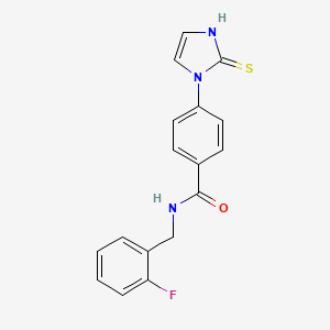 molecular formula C17H14FN3OS B2592533 N-[(2-fluorophenyl)methyl]-4-(2-sulfanyl-1H-imidazol-1-yl)benzamide CAS No. 1146289-97-5