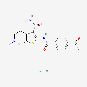 2-(4-Acetylbenzamido)-6-methyl-4,5,6,7-tetrahydrothieno[2,3-c]pyridine-3-carboxamide hydrochloride