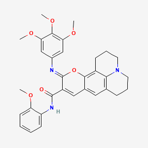 (11Z)-N-(2-methoxyphenyl)-11-[(3,4,5-trimethoxyphenyl)imino]-2,3,6,7-tetrahydro-1H,5H,11H-pyrano[2,3-f]pyrido[3,2,1-ij]quinoline-10-carboxamide