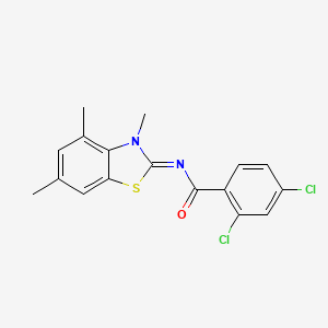 (E)-2,4-dichloro-N-(3,4,6-trimethylbenzo[d]thiazol-2(3H)-ylidene)benzamide