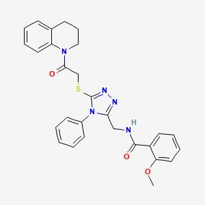 N-[[5-[2-(3,4-dihydro-2H-quinolin-1-yl)-2-oxoethyl]sulfanyl-4-phenyl-1,2,4-triazol-3-yl]methyl]-2-methoxybenzamide
