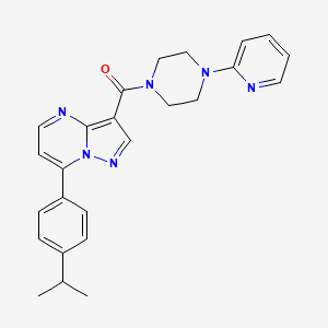 (7-(4-Isopropylphenyl)pyrazolo[1,5-a]pyrimidin-3-yl)(4-(pyridin-2-yl)piperazin-1-yl)methanone