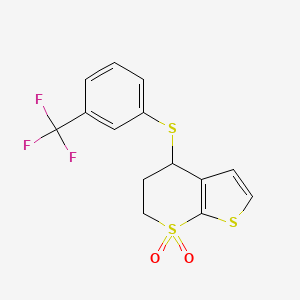 4-[3-(trifluoromethyl)phenyl]sulfanyl-5,6-dihydro-4H-thieno[2,3-b]thiopyran 7,7-dioxide