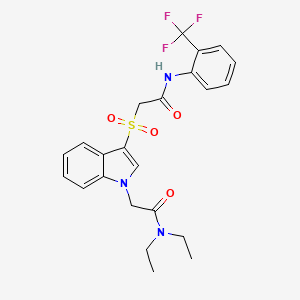 N,N-diethyl-2-[3-[2-oxo-2-[2-(trifluoromethyl)anilino]ethyl]sulfonylindol-1-yl]acetamide