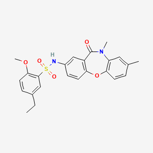 molecular formula C24H24N2O5S B2592585 N-(8,10-dimethyl-11-oxo-10,11-dihydrodibenzo[b,f][1,4]oxazepin-2-yl)-5-ethyl-2-methoxybenzenesulfonamide CAS No. 921899-27-6