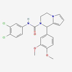 molecular formula C22H21Cl2N3O3 B2592589 N-(3,4-dichlorophenyl)-1-(3,4-dimethoxyphenyl)-3,4-dihydropyrrolo[1,2-a]pyrazine-2(1H)-carboxamide CAS No. 899960-78-2