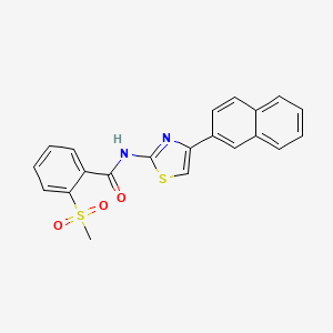 molecular formula C21H16N2O3S2 B2592591 2-(methylsulfonyl)-N-(4-(naphthalen-2-yl)thiazol-2-yl)benzamide CAS No. 896363-05-6