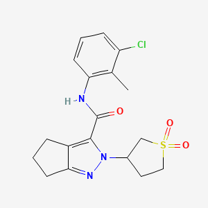 N-(3-chloro-2-methylphenyl)-2-(1,1-dioxidotetrahydrothiophen-3-yl)-2,4,5,6-tetrahydrocyclopenta[c]pyrazole-3-carboxamide