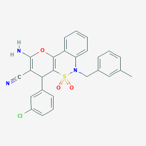 2-Amino-4-(3-chlorophenyl)-6-(3-methylbenzyl)-4,6-dihydropyrano[3,2-c][2,1]benzothiazine-3-carbonitrile 5,5-dioxide