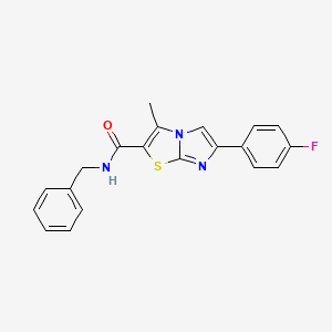 molecular formula C20H16FN3OS B2592601 N-benzyl-6-(4-fluorophenyl)-3-methylimidazo[2,1-b][1,3]thiazole-2-carboxamide CAS No. 852134-12-4