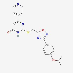 2-({[3-(4-Isopropoxyphenyl)-1,2,4-oxadiazol-5-yl]methyl}sulfanyl)-6-(4-pyridyl)-4-pyrimidinol