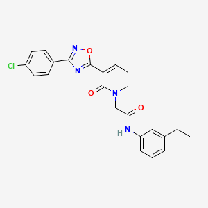 2-(3-(3-(4-chlorophenyl)-1,2,4-oxadiazol-5-yl)-2-oxopyridin-1(2H)-yl)-N-(3-ethylphenyl)acetamide